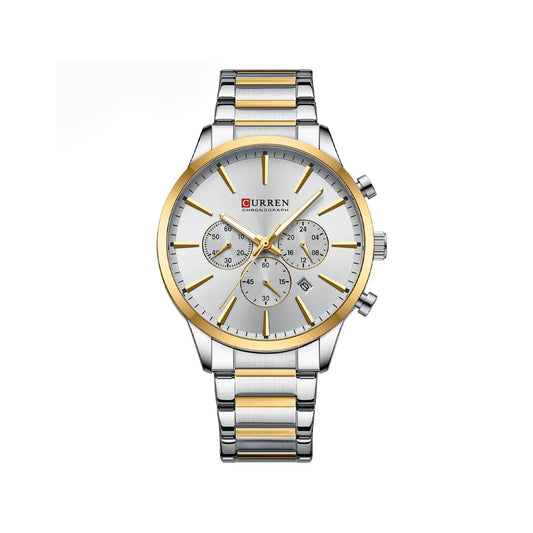 CURREN 8435 Luxury Brand Watch for Men - Silver & Rose Gold