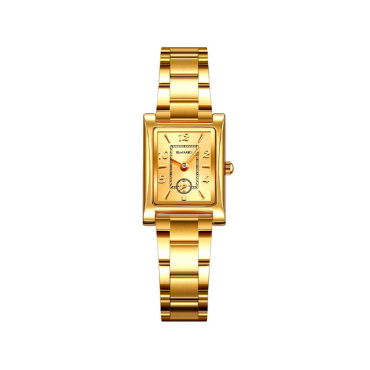 SKMEI 2570 Stainless Steel 3ATM Water Resistant Quartz Ladies Watch-Gold
