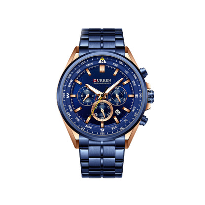 CURREN 8399 Stainless Steel Watch for Men - Blue