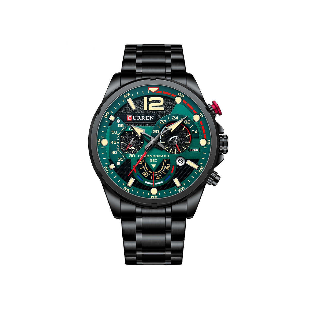 CURREN 8395 Luxury Brand Watch for Men - Black & Green