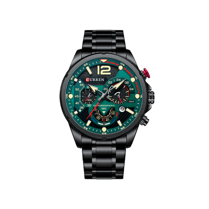 CURREN 8395 Luxury Brand Watch for Men - Black & Green