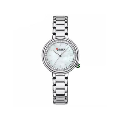 Curren 9089 Trendy Quartz Movement Wristwatch for Women - Silver