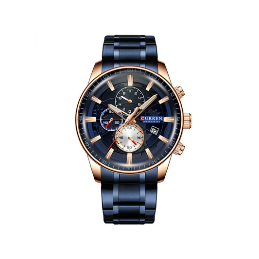 CURREN 8362 Stainless Steel Quartz Watch for Men - Blue