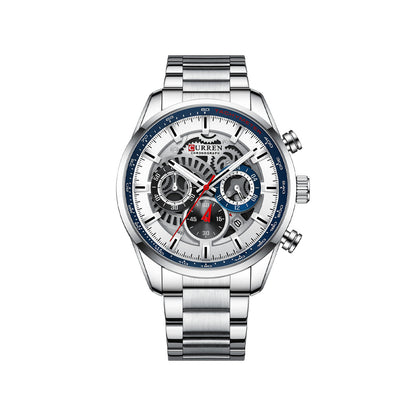 CURREN 8391 Stainless Steel Watch for Men - Silver