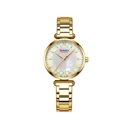 Curren 9072L Montre Femme Women's Bracelet Watch - Gold & White