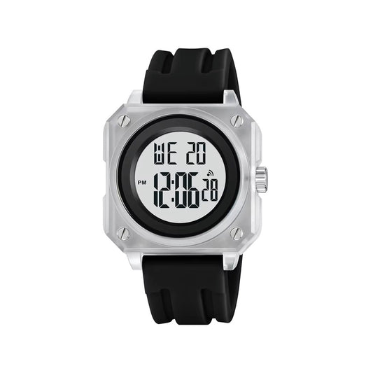 SKMEI 2488 Multifunctional Digital LED Display waterproof Sports Men watch- Black & white - 1299