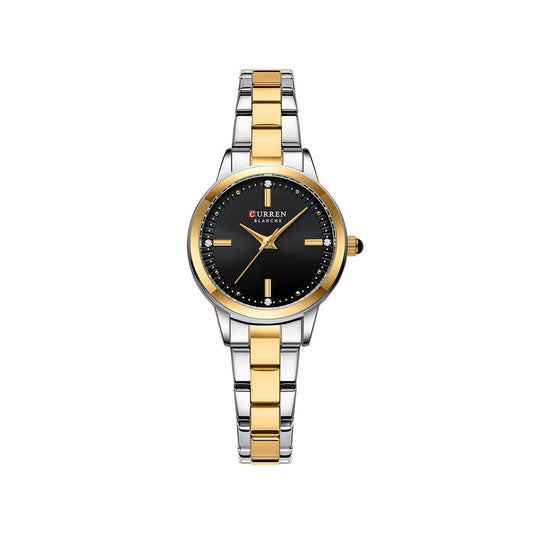 CURREN 9094 Elegant Stainless Steel Classic Women Quartz Watch – Silver Gold & Black