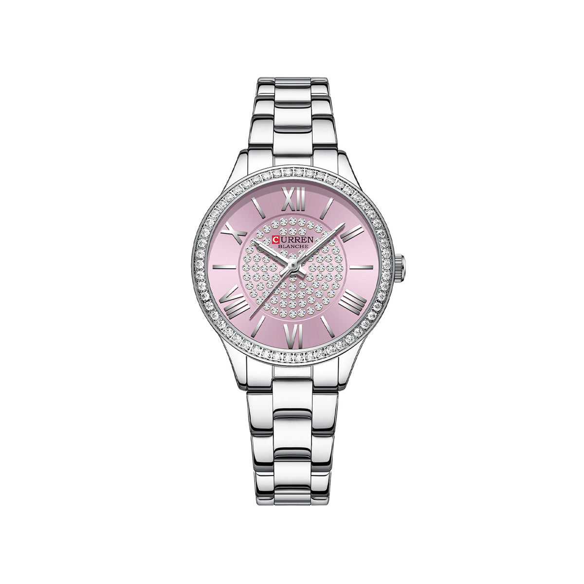 CURREN 9084 Luxury Watches for Women – Silver & Pink