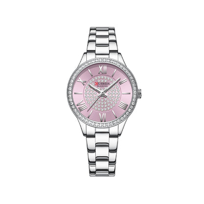 CURREN 9084 Luxury Watches for Women – Silver & Pink