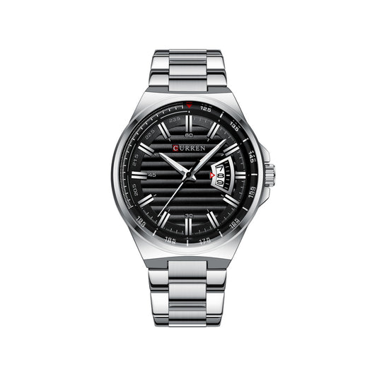 CURREN 8375 Stainless Steel Analog Watch For Men - Silver & Black