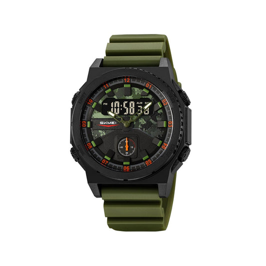 SKMEI 2355 Dual Display TPU Strap 5BAR Waterproof Sport Men’s Watch- Green