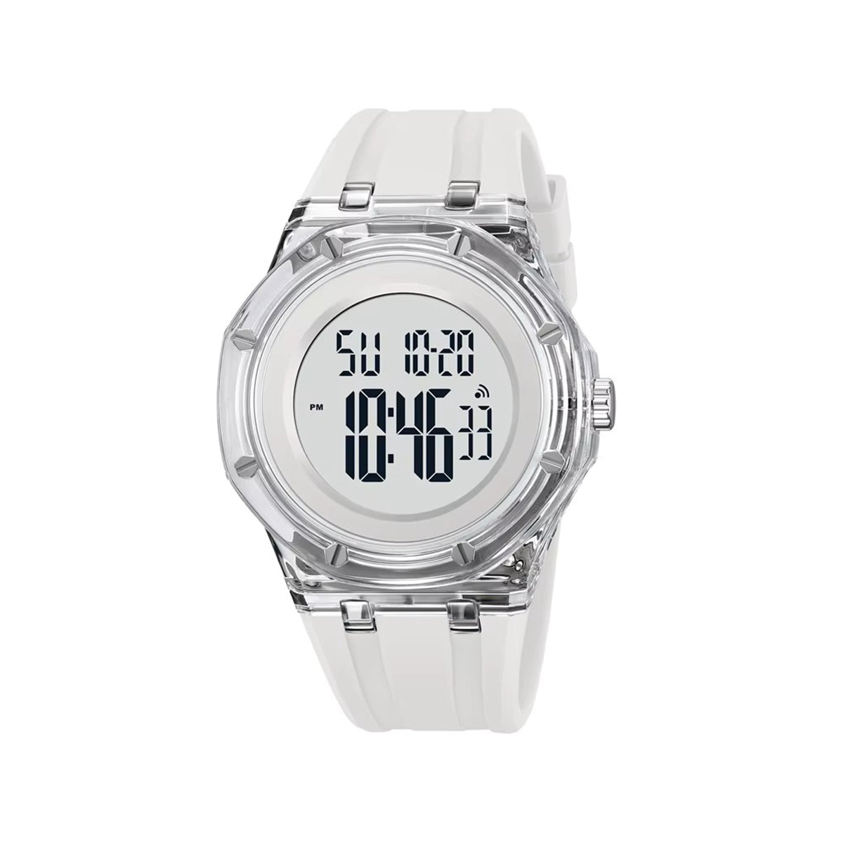 SKMEI 2489 Digital Watch Activity Silicone Strap Water Resist Chrono Calendar Sports Watch- White - 1299