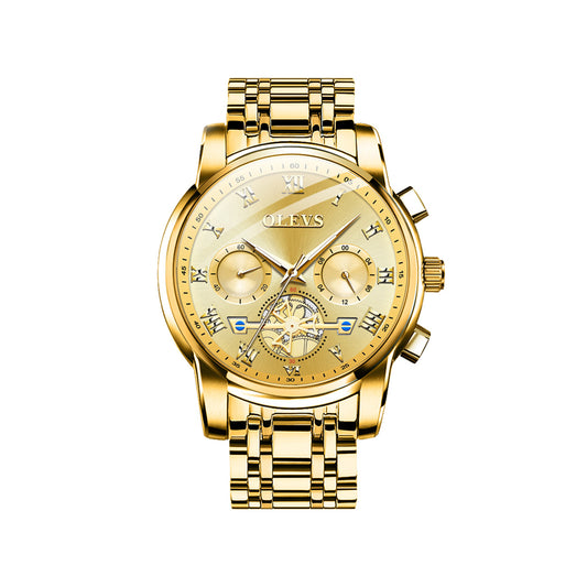 Olevs 2859 Luxury Business Chronograph Men’s Watch – Golden