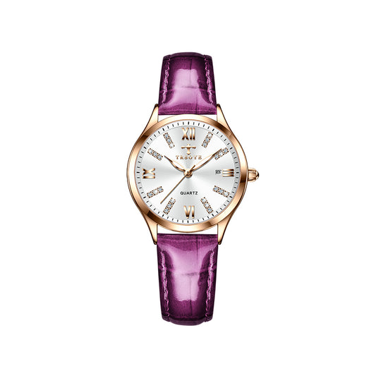 TRSOYE 958 Women Japan Quartz Watch- Purple Silver