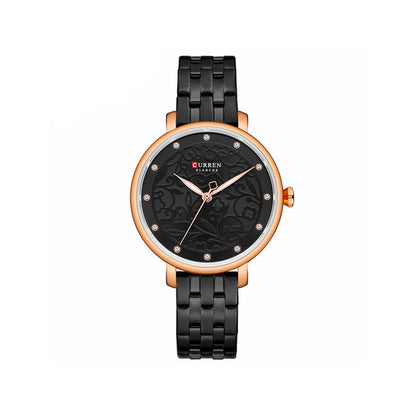 Curren C9046L Stainless Steel Analog Watch for Women - Black