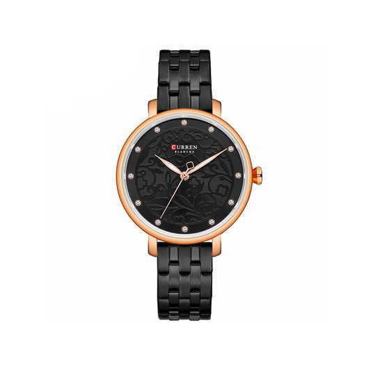 Curren C9046L Stainless Steel Analog Watch for Women - Black