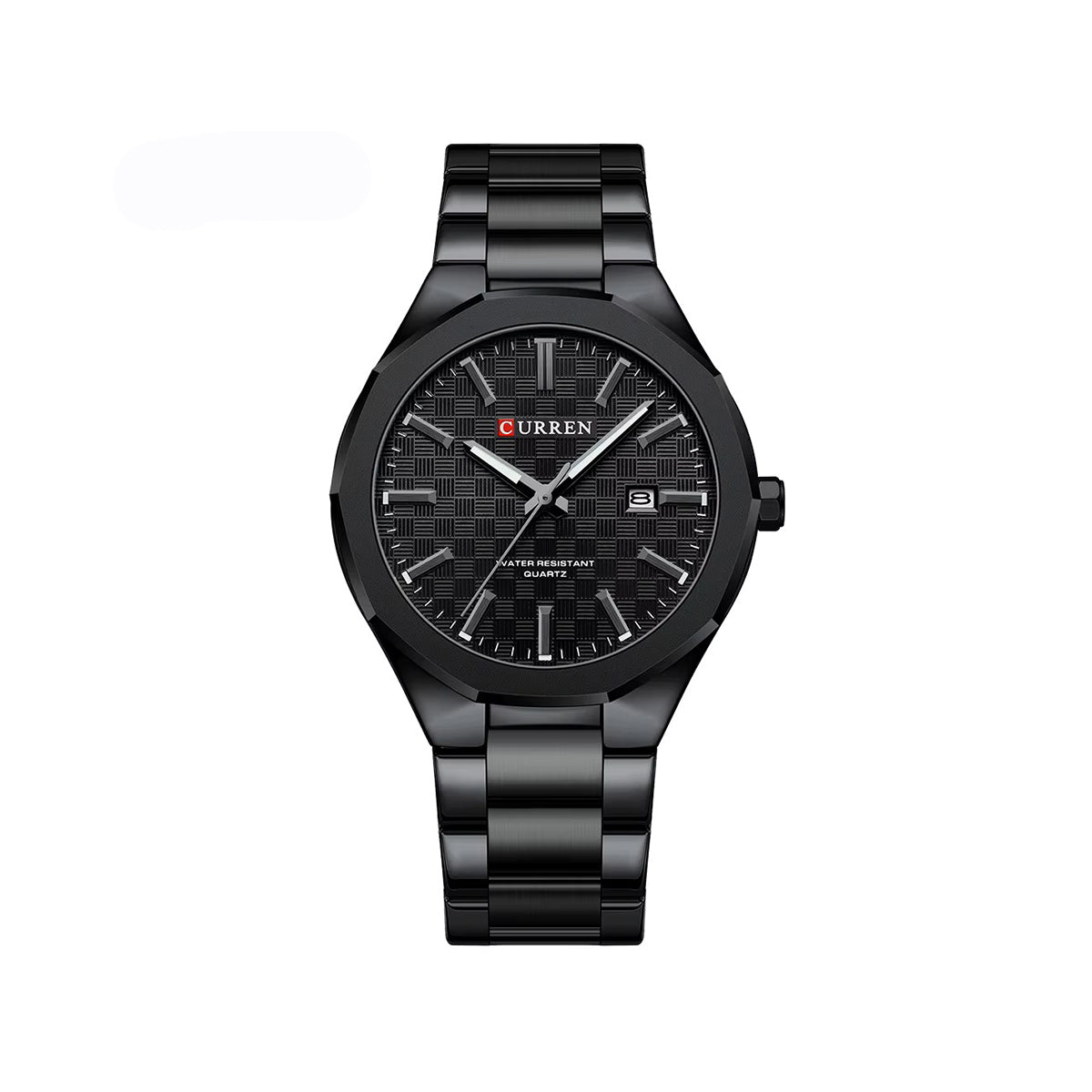 Curren 8477 Classical Luminous Reloj Hombre Quartz Stainless Steel Men’s Wrist-watch- Black