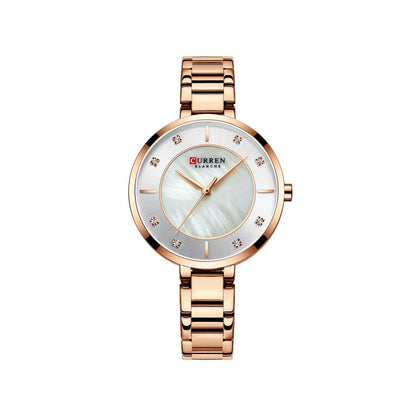 CURREN C9051L Quartz Stainless Steel Strap Women Wristwatch - Rose Gold & Silver