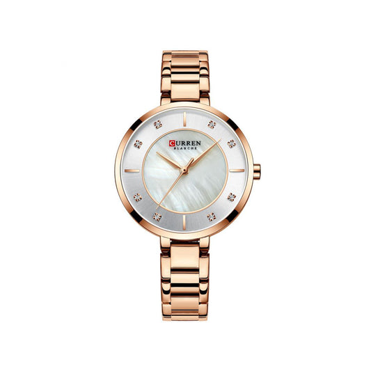 CURREN C9051L Quartz Stainless Steel Strap Women Wristwatch - Rose Gold & Silver