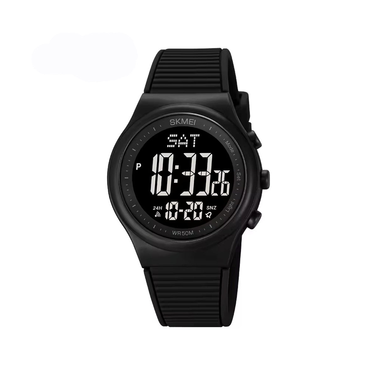 Skmei 1980 simple water resistant 39mm dial sport digital watch- Black