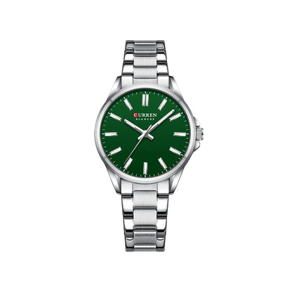 CURREN 9090 Watches for Women – Silver & Green
