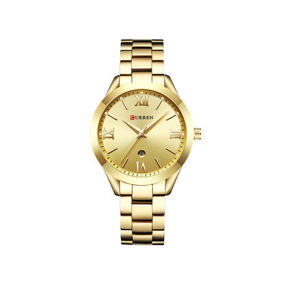 Curren C9007L Classic Women Watch with Date – Gold