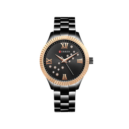 CURREN C9009L Stainless Steel Watch for Women – Black