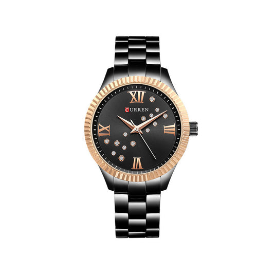 CURREN C9009L Stainless Steel Watch for Women – Black