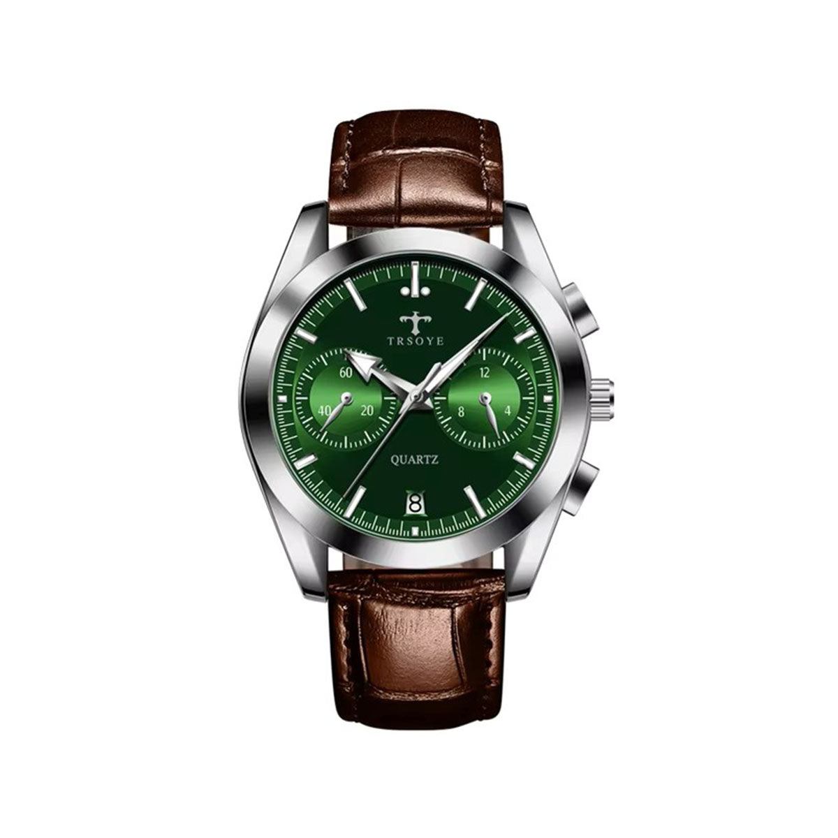 Trsoye 6609 Belt Watch for Men - Chocolate & Green