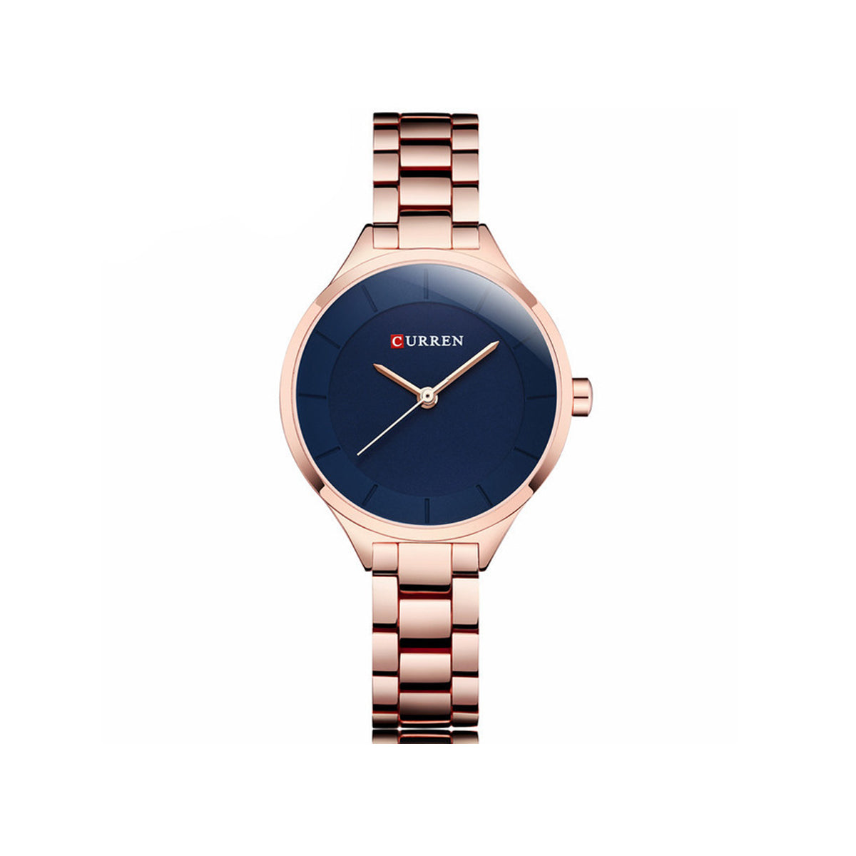 Curren C9015L Stainless Steel Analog Watch for Women - Rose Gold & Blue