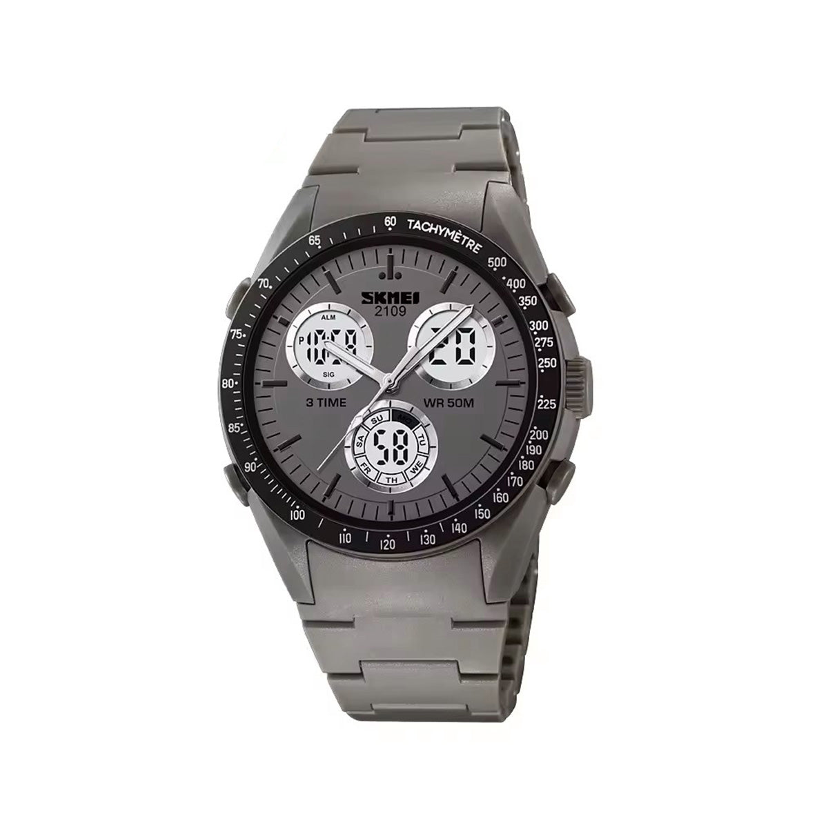 SKMEI 2190 Dual-Display Electronic With Luminous Watch For Men - Matte Black