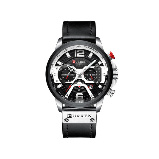 CURREN 8329 Luxury Brand Watch for Men - Black Silver