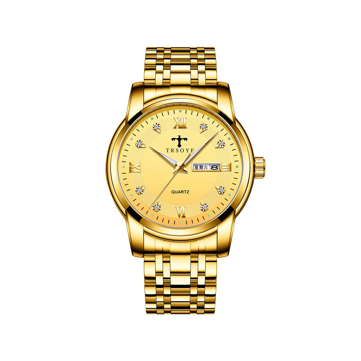 Trsoye 838 Stainless steel Men’s Luxury Watches – Gold