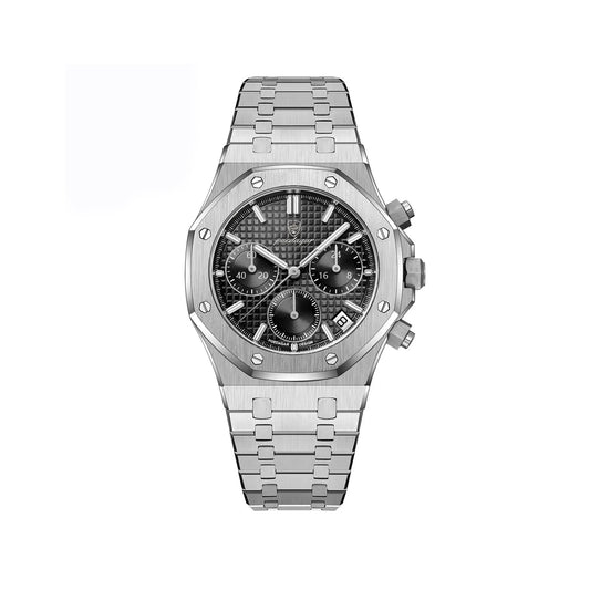 Poedagar 926 Chronograph Stainless Steel Waterproof Men’s Watch – Silver Black