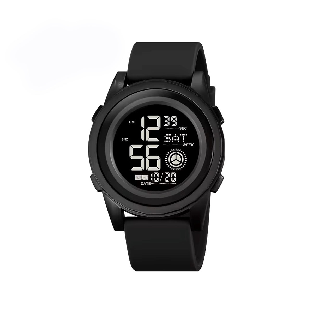 SKMEI 2082 Digital Display silicone straps water resistant Sports Men’s Watch – Black
