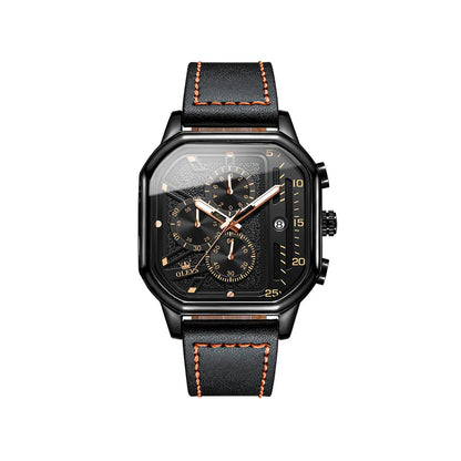 OLEVS 9950 skeleton design fashion custom Men's wristwatch- Black