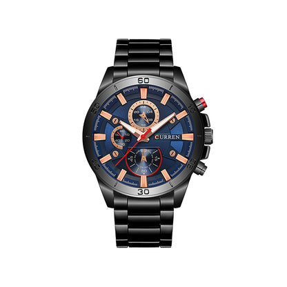 CURREN 8275 Quartz Casual Watch for Men - Black & Blue