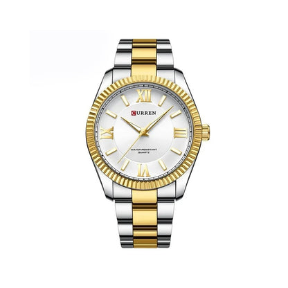 CURREN 8453 Luxury Brand Watch for Men - Silver Gold & White