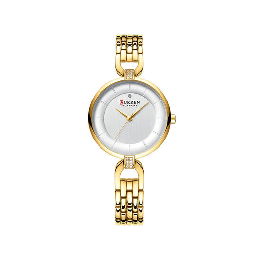 Curren 9052 Quartz Stainless Steel Watch for Women – Gold & White
