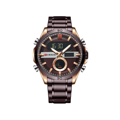 CURREN 8384 Quartz Analog Digital Stainless Steel Watch for Men - Bronze