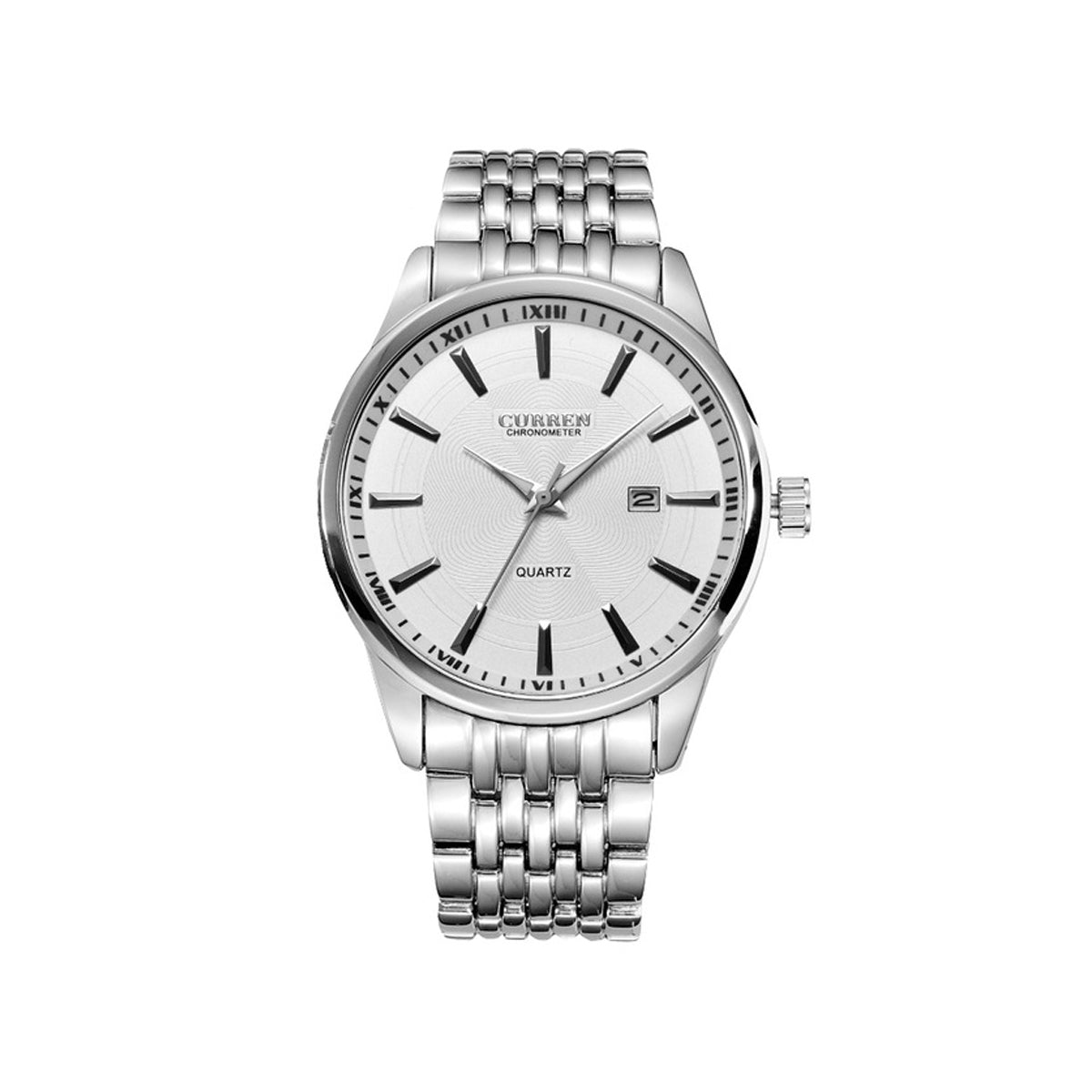 CURREN 8052 Analog Stainless Steel Watch for Men - Silver