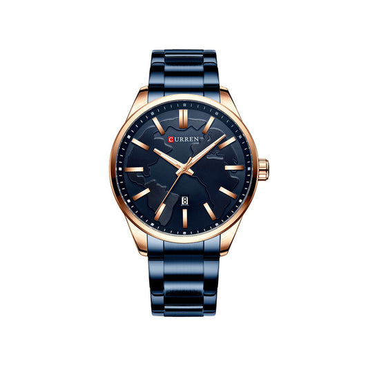 CURREN 8366 Stainless Steel Quartz Watch for Men - Blue