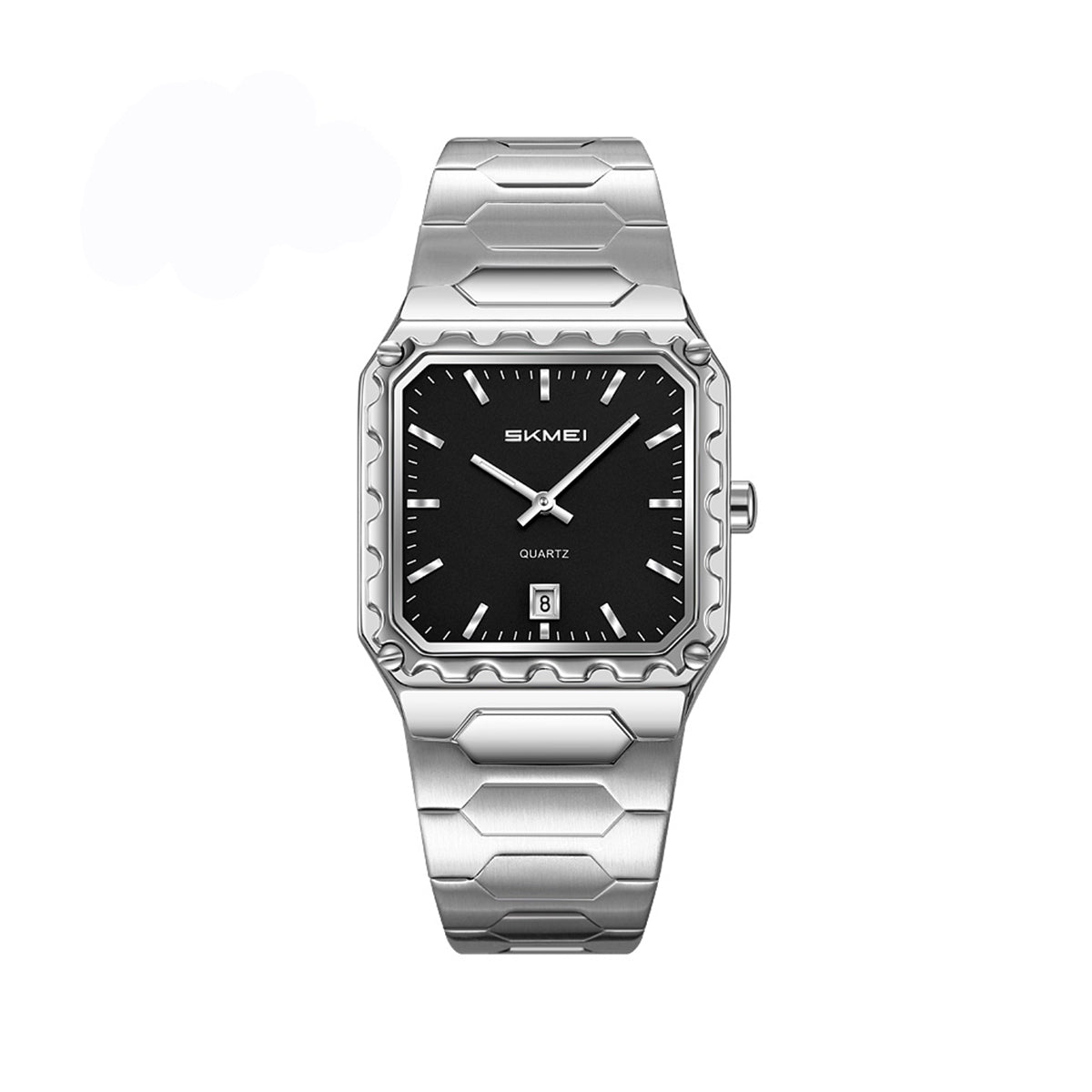 SKMEI 9383 Luxury stainless steel 30M Waterproof Quartz Men’s Watch- Silver Black