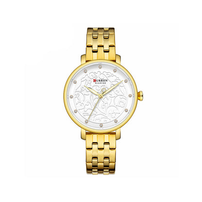 Curren C9046L Stainless Steel Analog Watch for Women - Gold