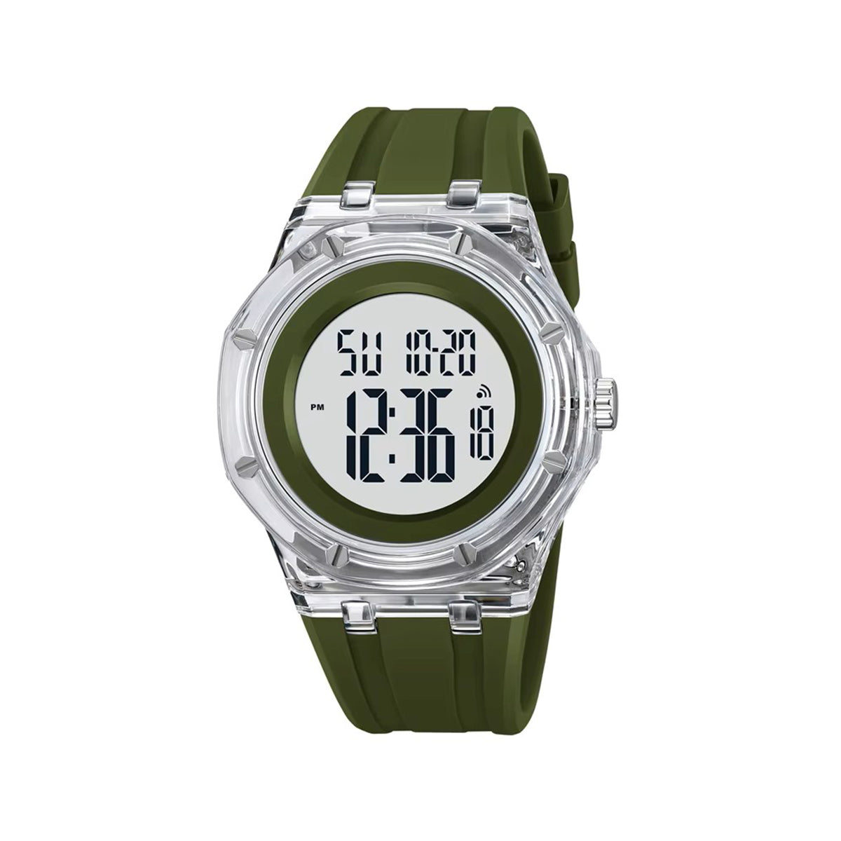 SKMEI 2489 Digital Watch Activity Silicone Strap Water Resist Chrono Calendar Sports Watch- Green - 1299