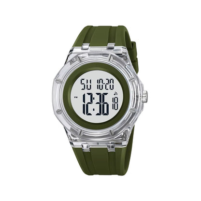SKMEI 2489 Digital Watch Activity Silicone Strap Water Resist Chrono Calendar Sports Watch- Green - 1299