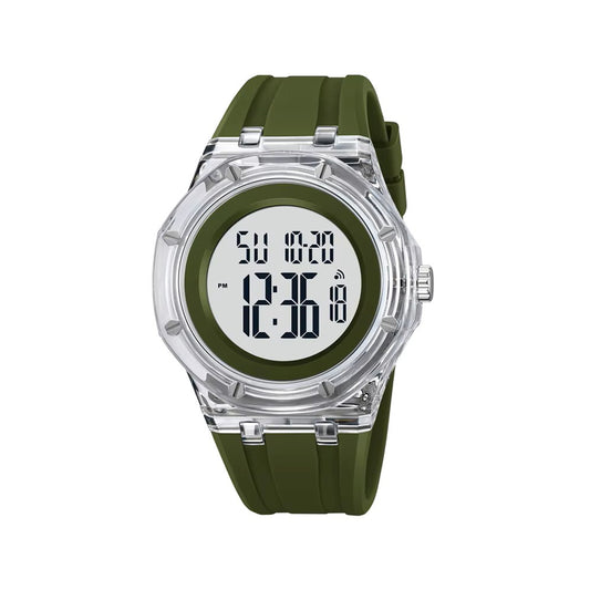 SKMEI 2489 Digital Watch Activity Silicone Strap Water Resist Chrono Calendar Sports Watch- Green - 1299