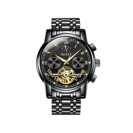 OLEVS 6617 Men’s Classic Mechanical Watch- Black