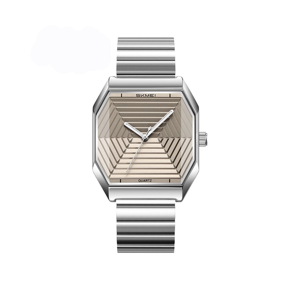 SKMEI 9393 Elegant Stainless Steel Unique Luxury Quartz Watch for Men’s - Grey