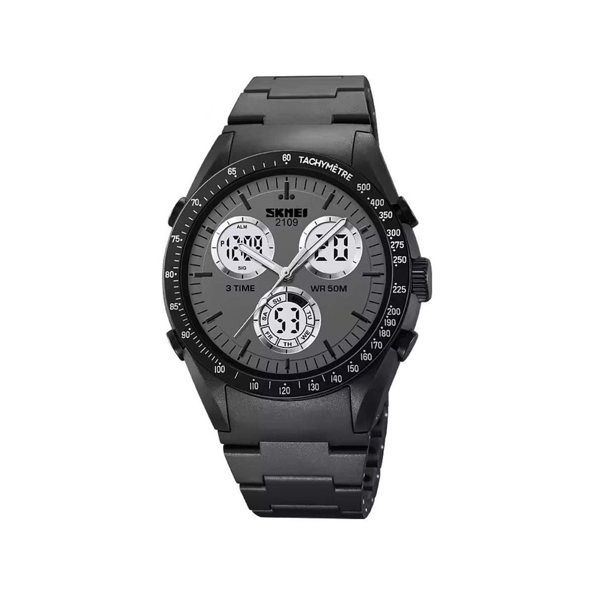 SKMEI 2190 Dual-Display Electronic With Luminous Watch For Men - Black